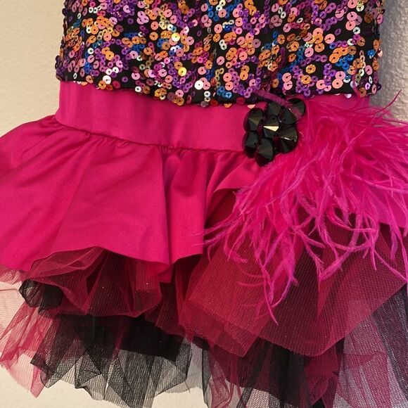 WEISSMAN Dance Costume ONE WAY OR ANOTHER
11477 sequin feather Child MC - Picture 4 of 13